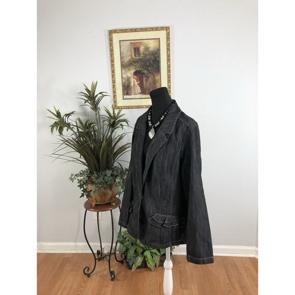 Lane Bryant Women Jacket Plus 22W 1 Button Front Office Siren Lapel Notch Retro - Picture 4 of 8